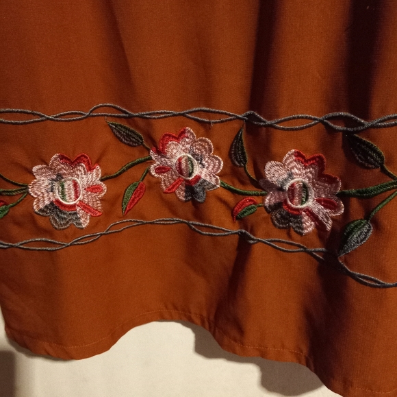 Zara Anos-Years Flower Embroidered Cottagecore Dress Boho-Chic Hippie Woodstock - Picture 2 of 12